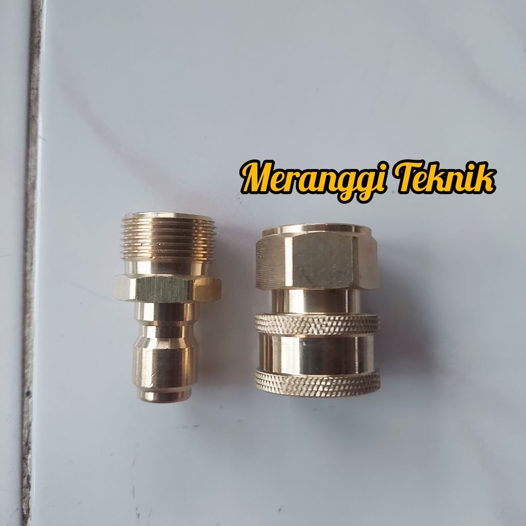 id4728 Nepel adaptor M22 x 1.5 3/8" M22xM22 coupler quick release sambungan mesin jet cleaner