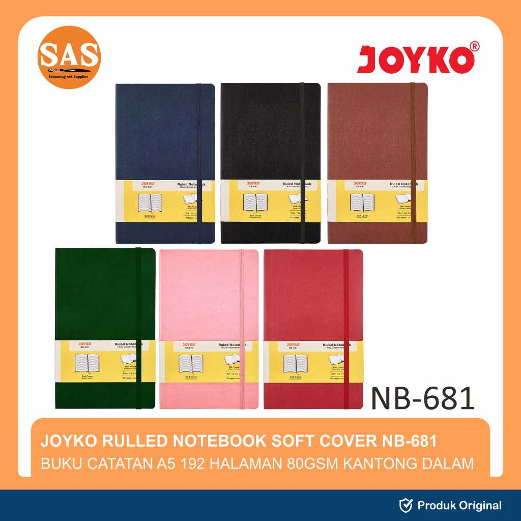 

Joyko A5 Rulled Notebook Soft Cover NB-681 - 192 Halaman 80 GSM - Buku Catatan Bergaris - SAS