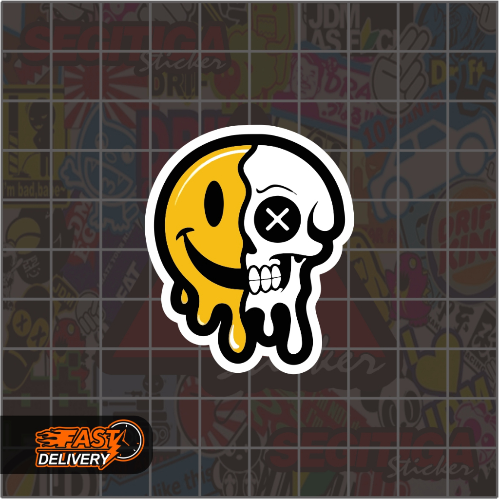 

Sticker Skull & Smile Ukuran 5 x 4.2 Cm