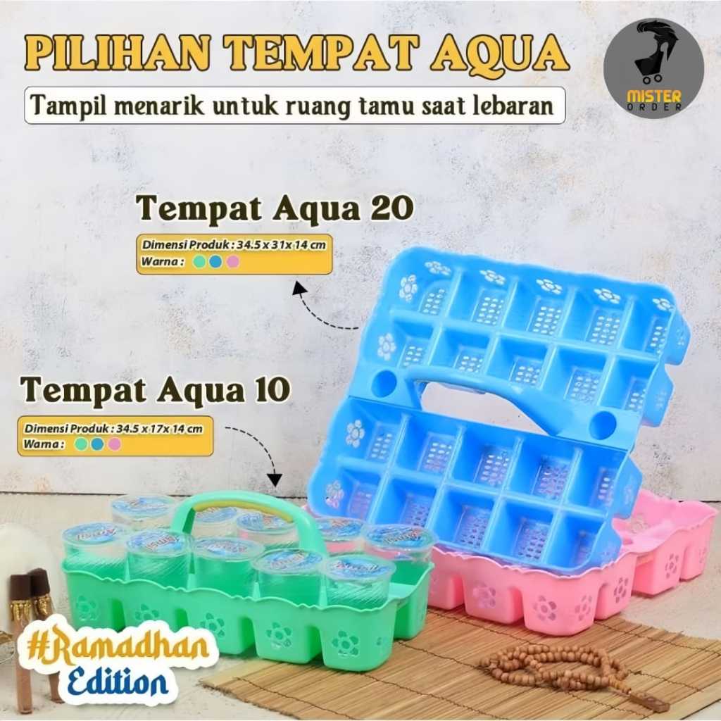 Keranjang Aqua Gelas Plastik Warna - Tempat Aqua gelas