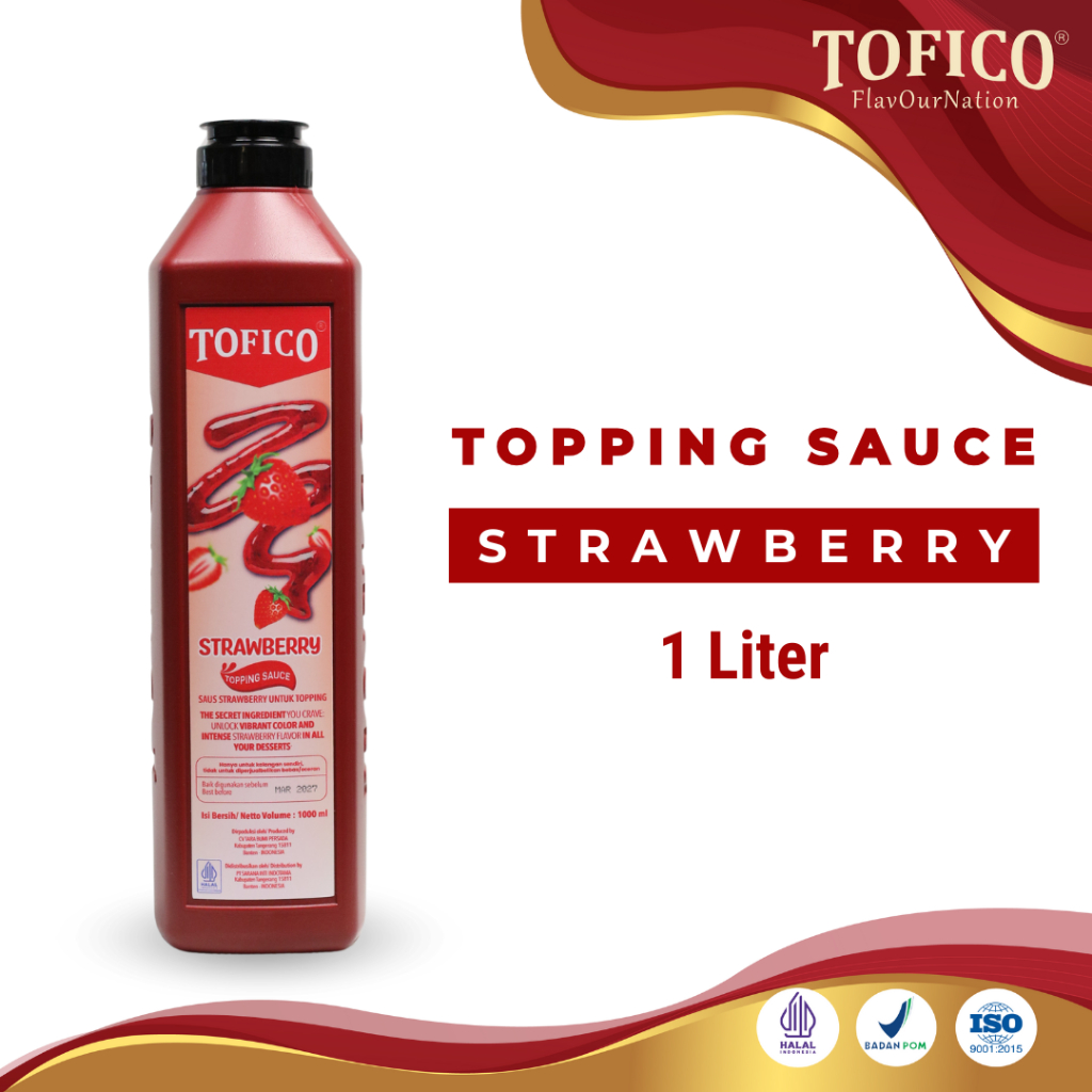 

Strawberry Sauce Tofico / Stroberi Saus Premium 1 Liter / Tofico Syrup Official