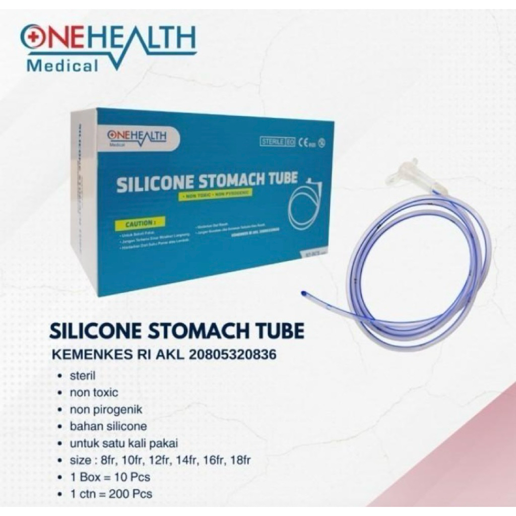 NGT Silicon Stomach Tube One Health Selang Makan Sonde Silikon No.16 / Selang makan sonde