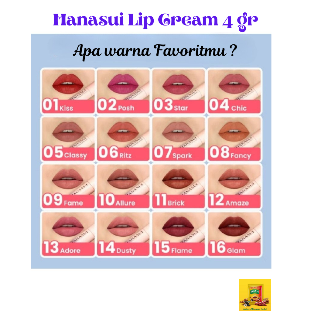 Hanasui Lip Cream Mattedorable | Lipstik Matte Halal Tahan Lama