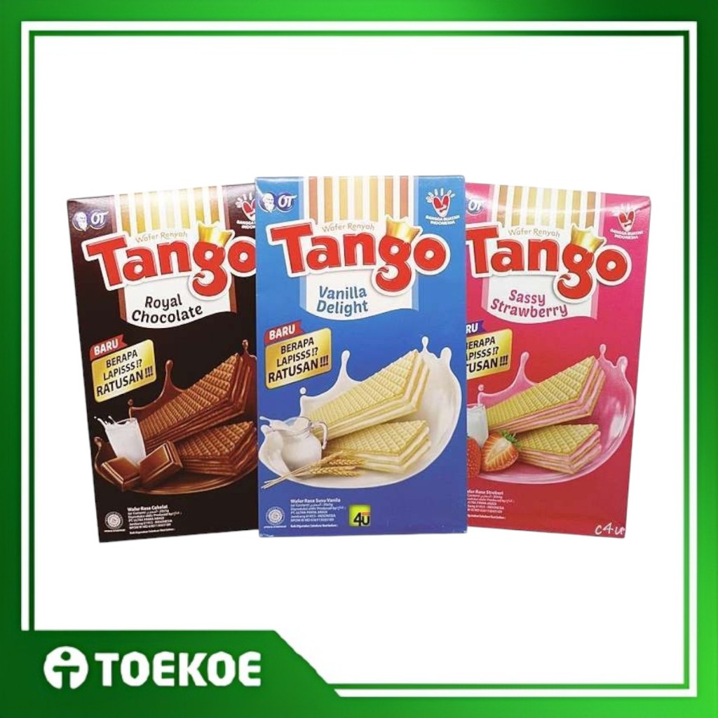 

TOEKOE Tango Wafer Long Kemasan Box Isi 20pcs Rasa Cokelat Strawberry Vanilla