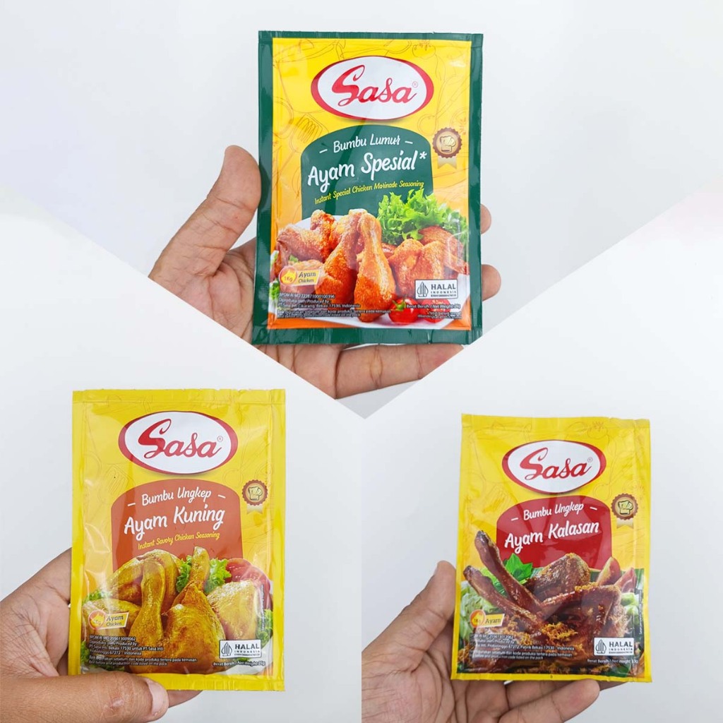 

Bumbu Masak Instant Sasa Bumbu Ayam Lumur, Ungkep Kuning & Ungkep Kalasan