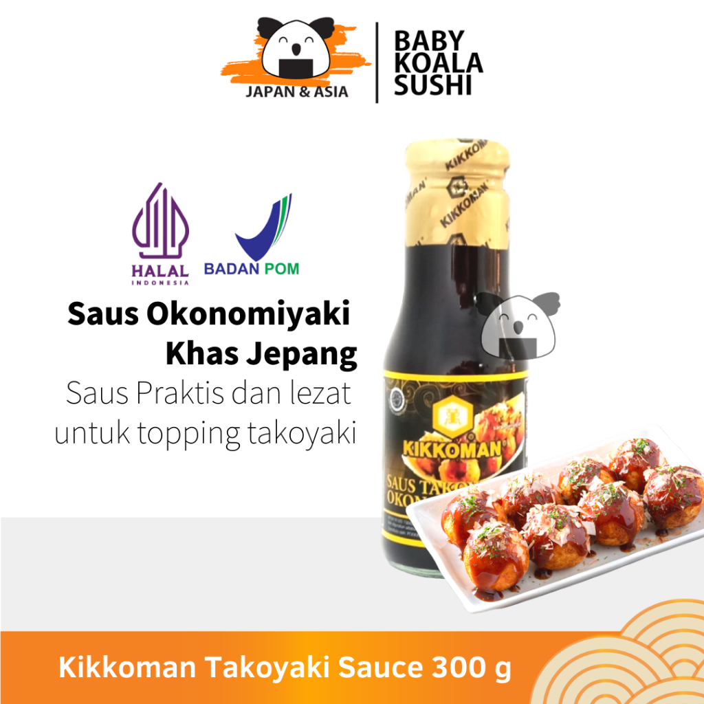 

KIKKOMAN Takoyaki sauce 300 g Halal | Saus Topping Takoyaki & Okonomiyaki