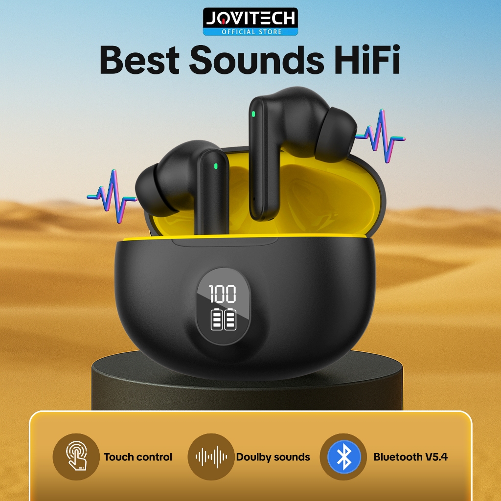 Jovitech EP95R Headset TWS Bluetooth 5.4 True Wireless Headset Bluetooth 5.4 Low latency TWS Gaming 