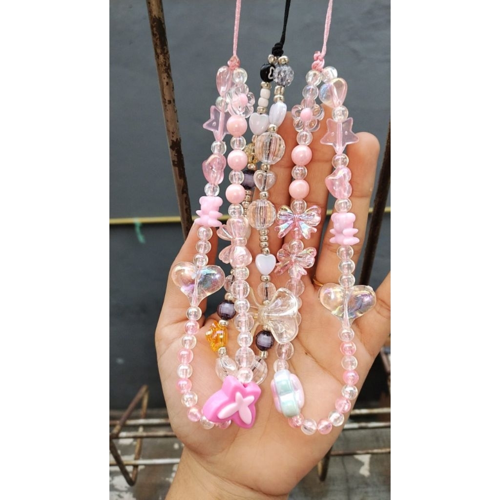 Gantungan Hp Aesthetic / Strap Hp Manik Manik Aesthetic / Gantungan Hp Aesthetic Viral /Lucu Korean 