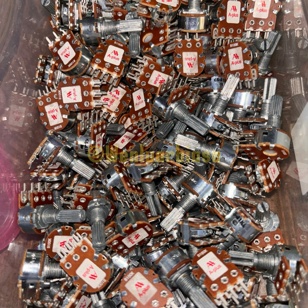 Potensio KLIK STEREO Rotary Aplus AS Panjang 20mm 6 Kaki Original 50K 100K