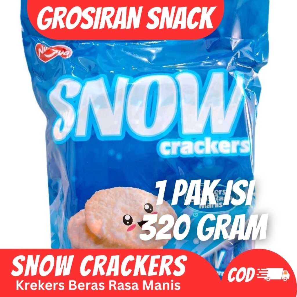 

Snow Crackers / Krekers Beras Rasa Asin Manis isi 320 Gram