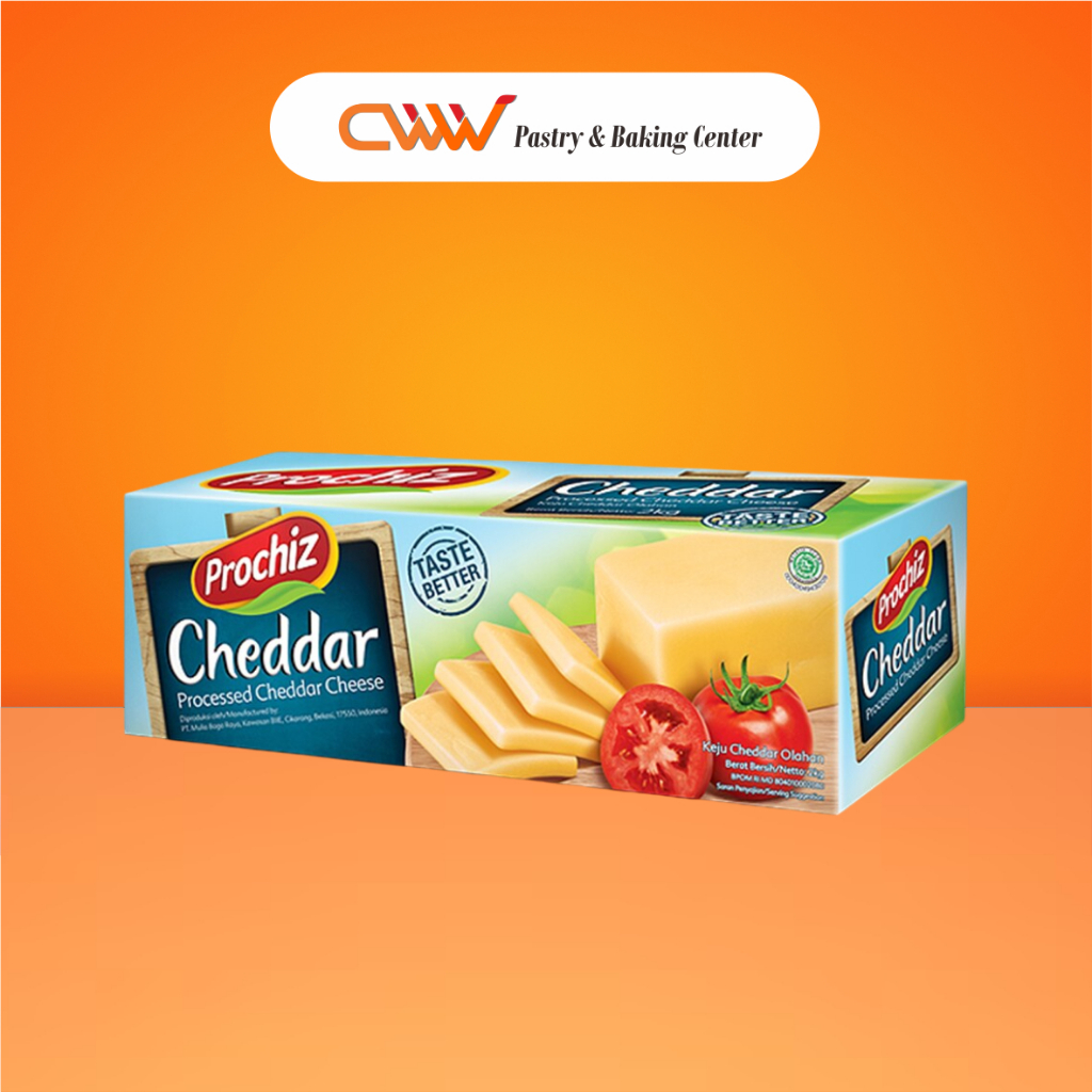 

Prochiz Cheddar Cheese 2kg Keju Block Balok Premium Topping Kue Cake Roti Brownies Bolu Dessert