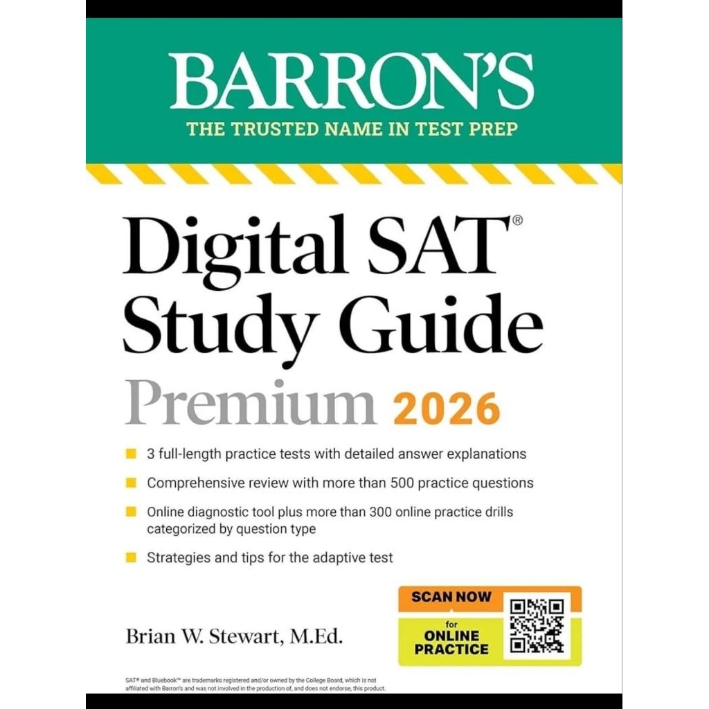 

buku Digital SAT Study Guide Premium, 2026: 3 Practice Tests + Comprehensive Review + Online Practice (Barron's SAT Prep)