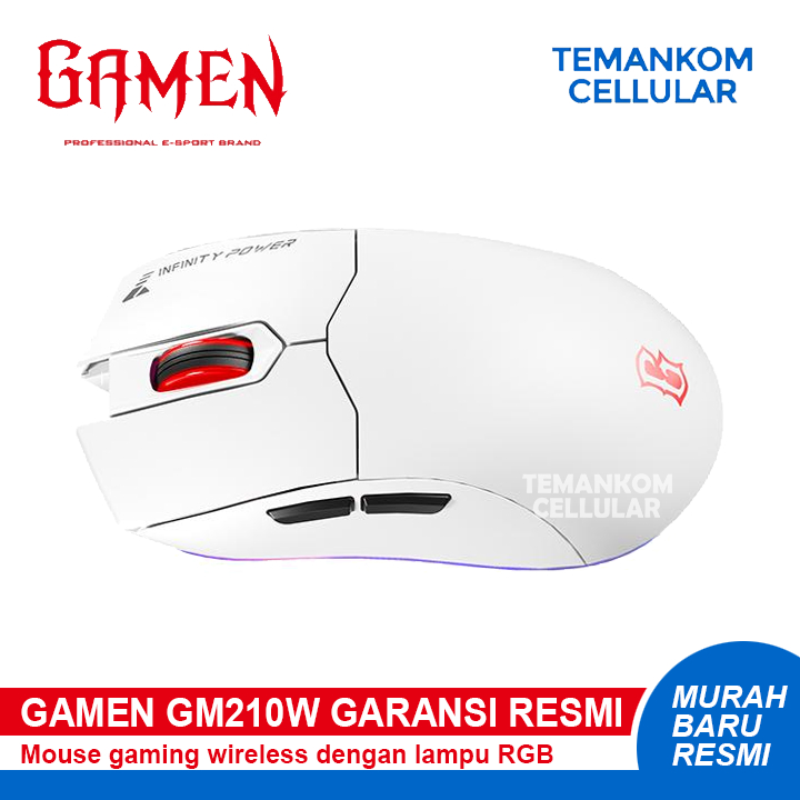 Mouse Gaming Gamen GM210W GM 210 W WIRELESS RGB Lampu Garansi Resmi