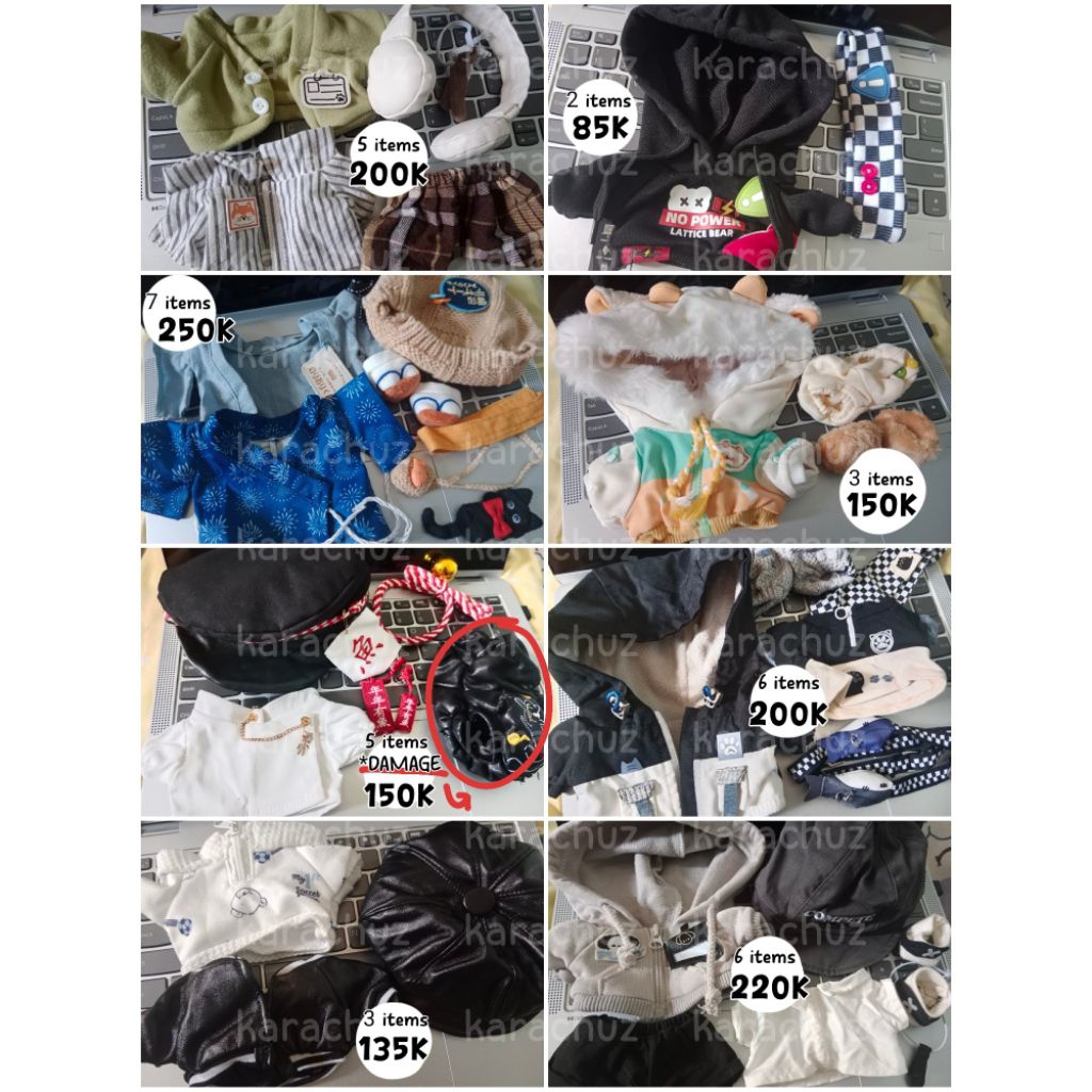 doll clothes 20 cm anime cotton doll baju aksesoris boneka anime