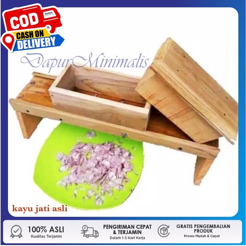 (free ongkir) Pengiris Bawang Merah Tupperware Keripik Singkong Kentang Dari Kayu Jati Alat Serbagun