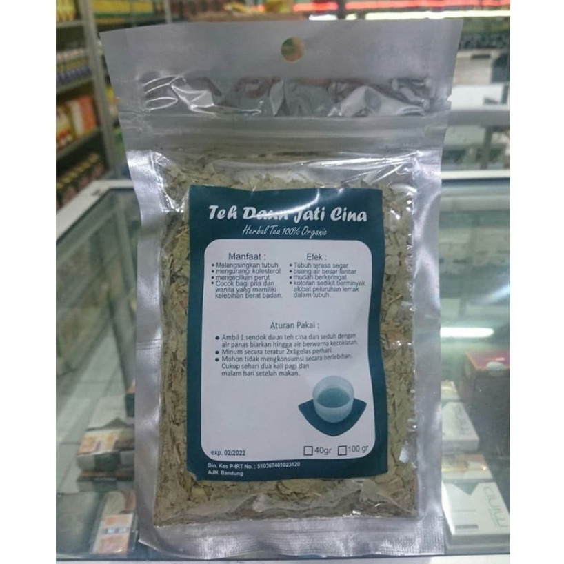 

Teh Daun Jati Cina Curah kencono Sari dan Jati cina Berkah | Susut lemak Diet jaticina 40 Gram
