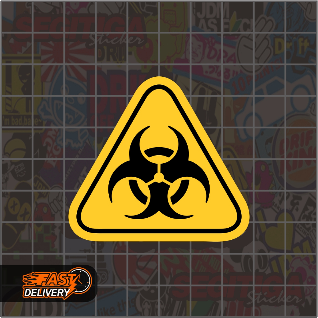 

Sticker Warning Biohazard Sign Ukuran 5.5 x 5 Cm