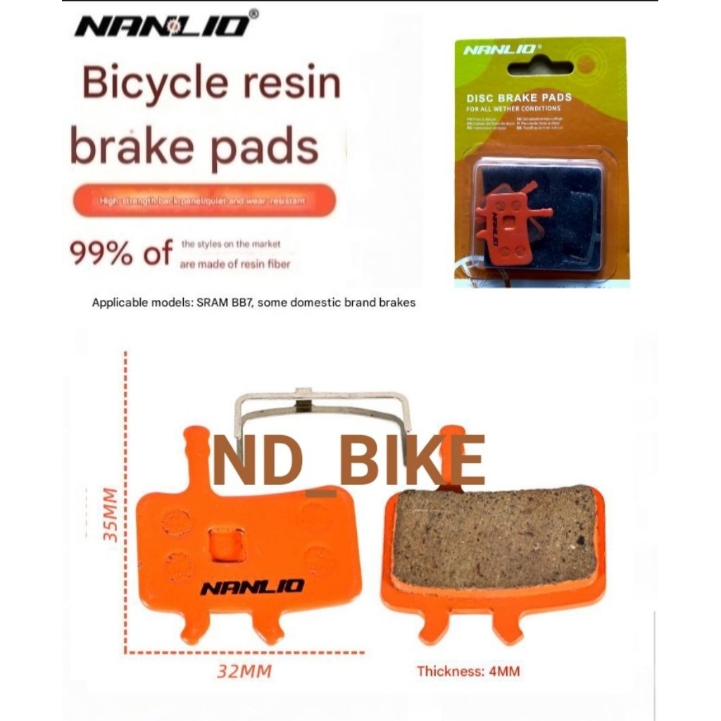 Brakepad Kampas Rem Sepeda MTB For SRAM BB7, Juicy 3, 5, dan 7