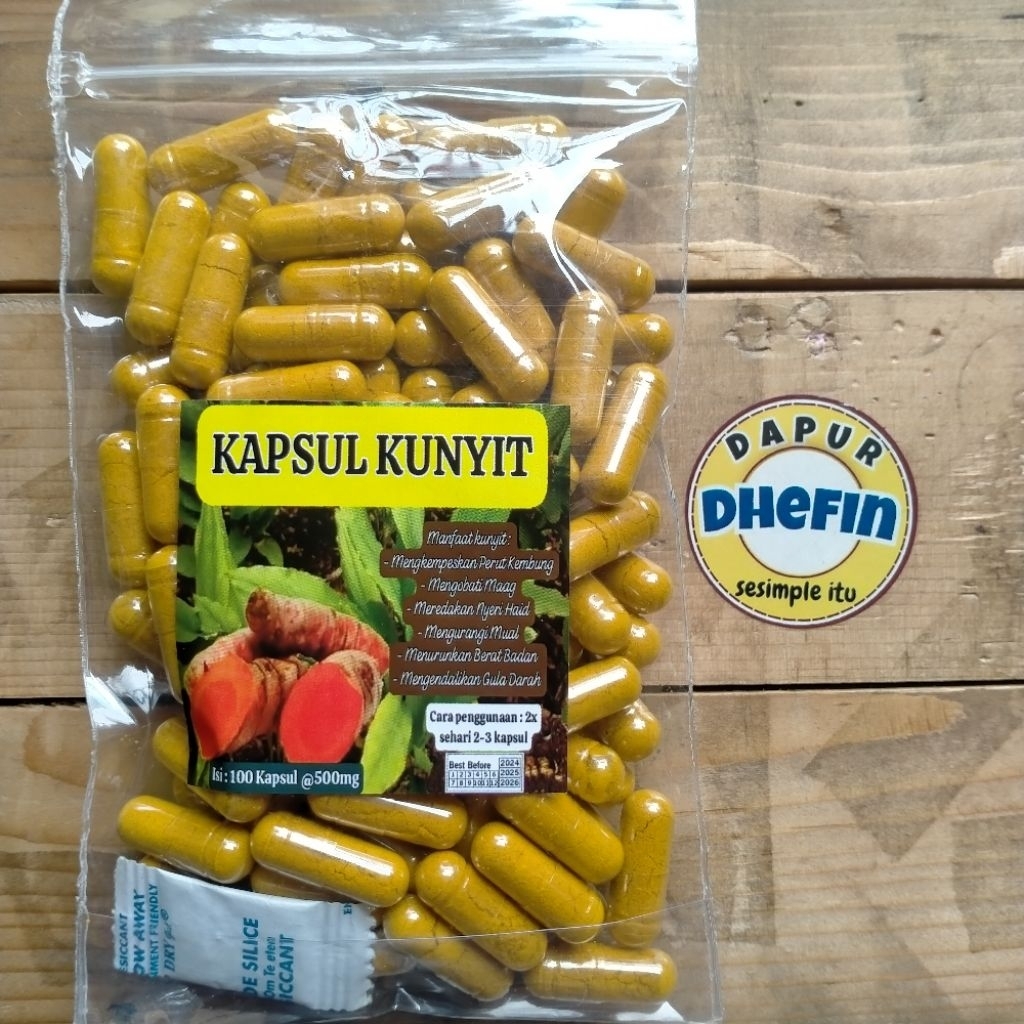 

Kapsul Kunyit isi 100 Pcs Herbal Alami Kemasan Pouch