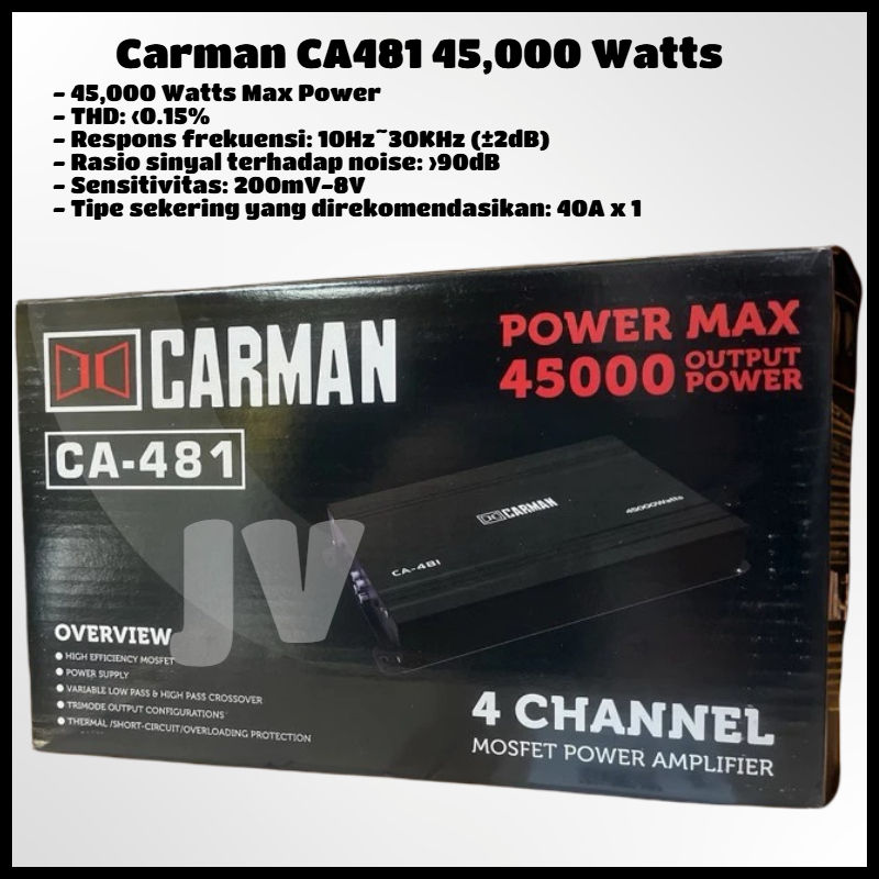 Power Mobil Amplifier Carman 45000 Power Output CA 481 Mosfet Power Amplifier