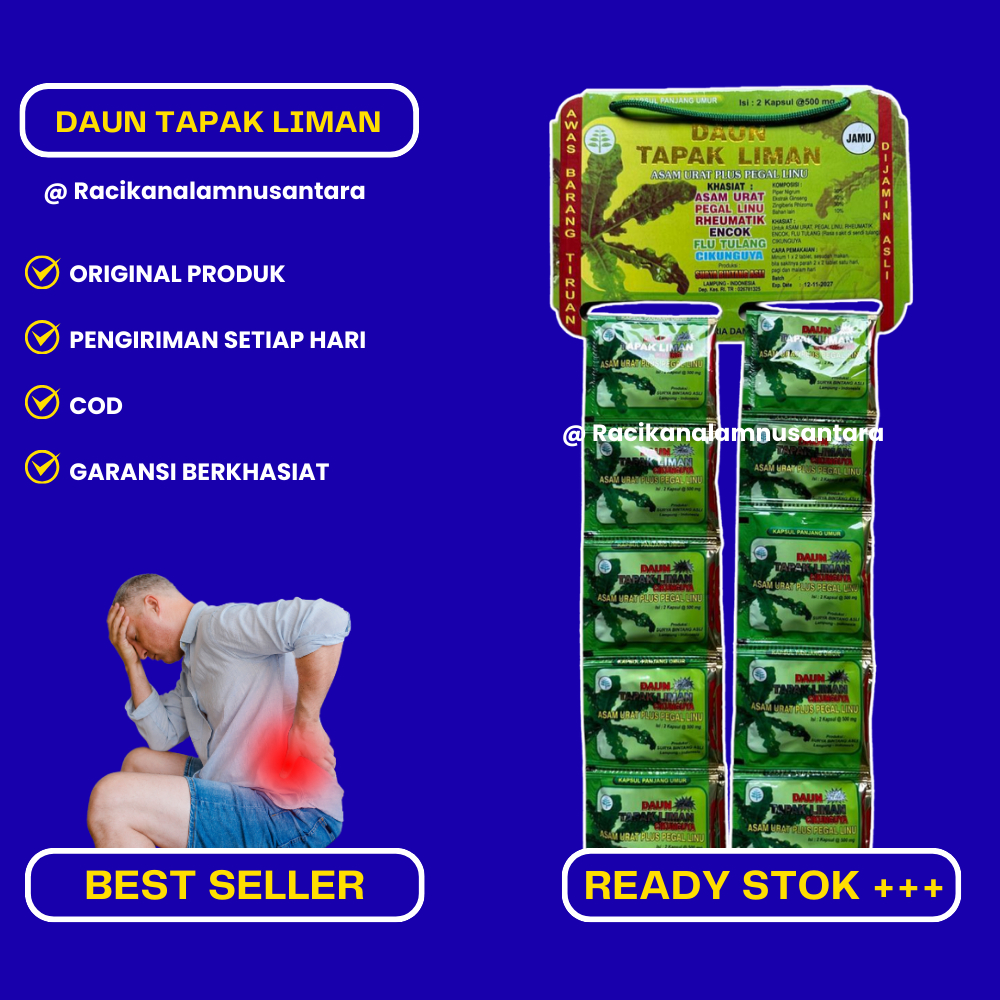 

Daun Tapak Liman Kapsul Original (Asam Urat)