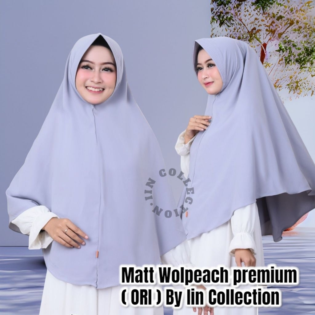 (ORI) Bergo wolfis Iin Collection premium / jilbab untuk anak pondok pesantren / wolfis pet adem siz