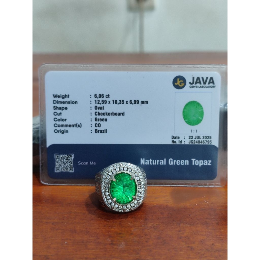 Natural Green Topaz Brazil + Memo
