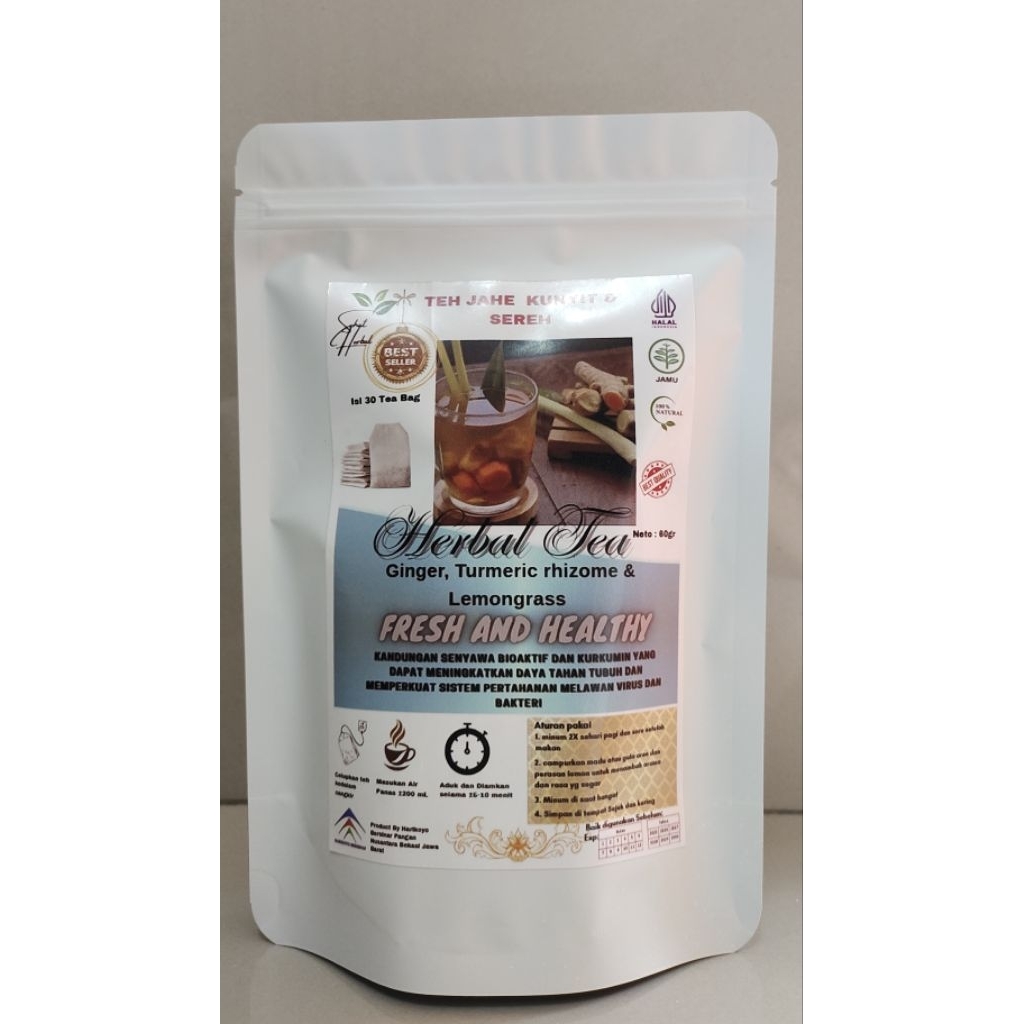 

TEH KUNYIT,JAHE & SERAI Herbal Tea Isi 30 Teh Celup