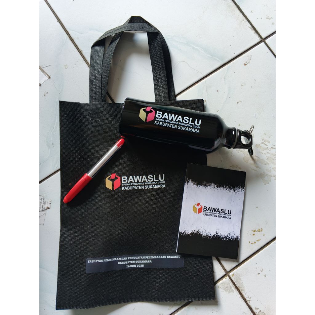 

seminarkit, merchandise, botol note pulpen tas