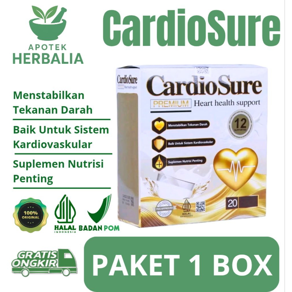 

CARDIOSURE 1-6 Box Milk Susu Asli Mengobati Hipertensi Jantuk, Strok, Kolesterol, Asam Urat