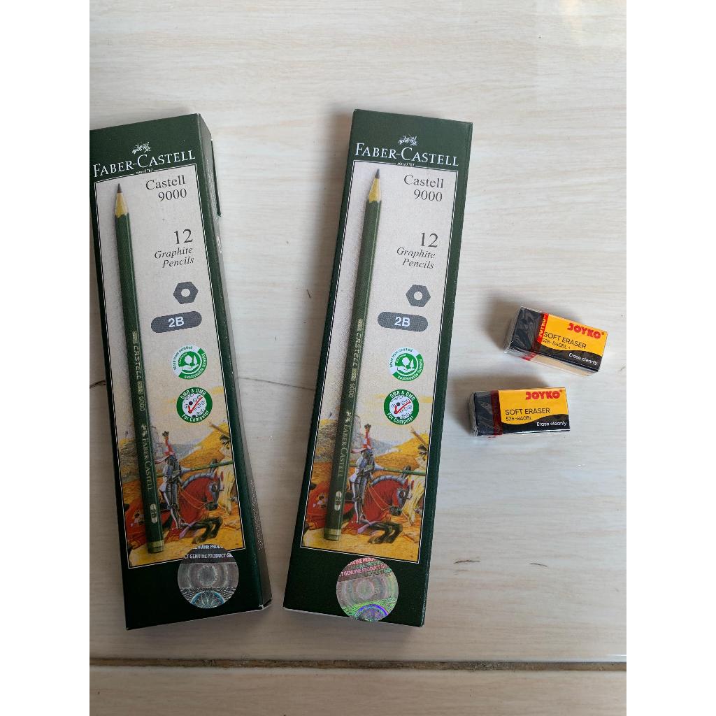 

BUNDLE 2 PACK Faber castell pensil 2B steadler 2B (GRATIS 2 Penghapus Joyko) PROMO