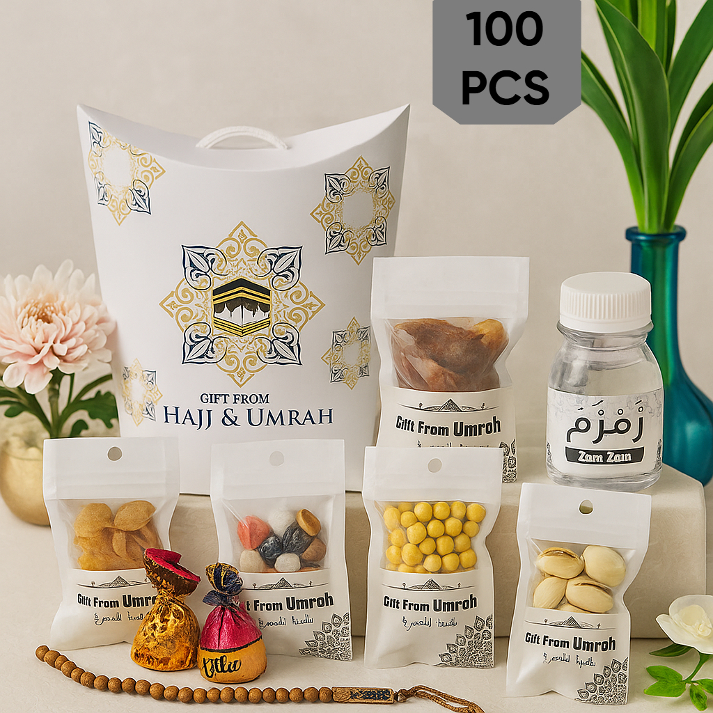 

PAKET OLEH-OLEH HAJI DAN UMROH 100PCS UNIK PAKET DUS TALI EKSKLUSIF