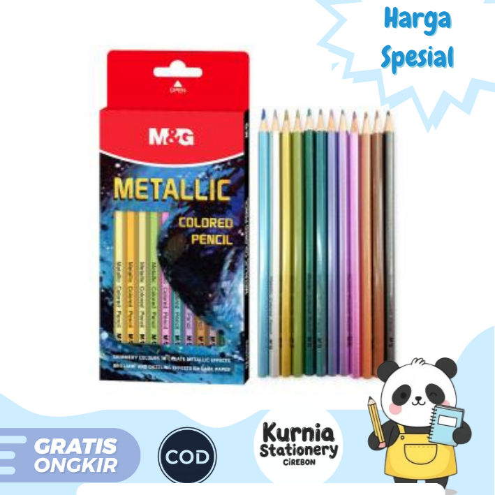 

M&G Colored Pencil Metallic /Pensil Warna Metalik 12 Warna AWP39811