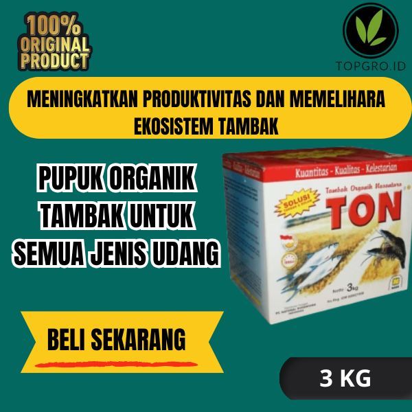 (COD) TON Kemasan 3 KG Nasa Pupuk Tambak Vitamin Ternak Udang / Solusi Tambak Udang / Pupuk Organik