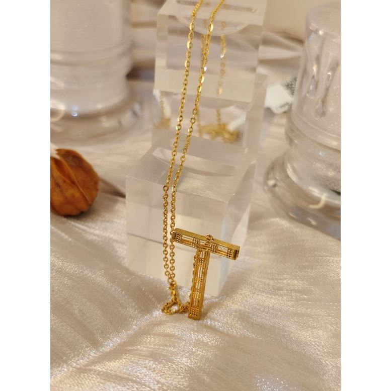 kalung emas 8k model variasi rantai nori huruf T