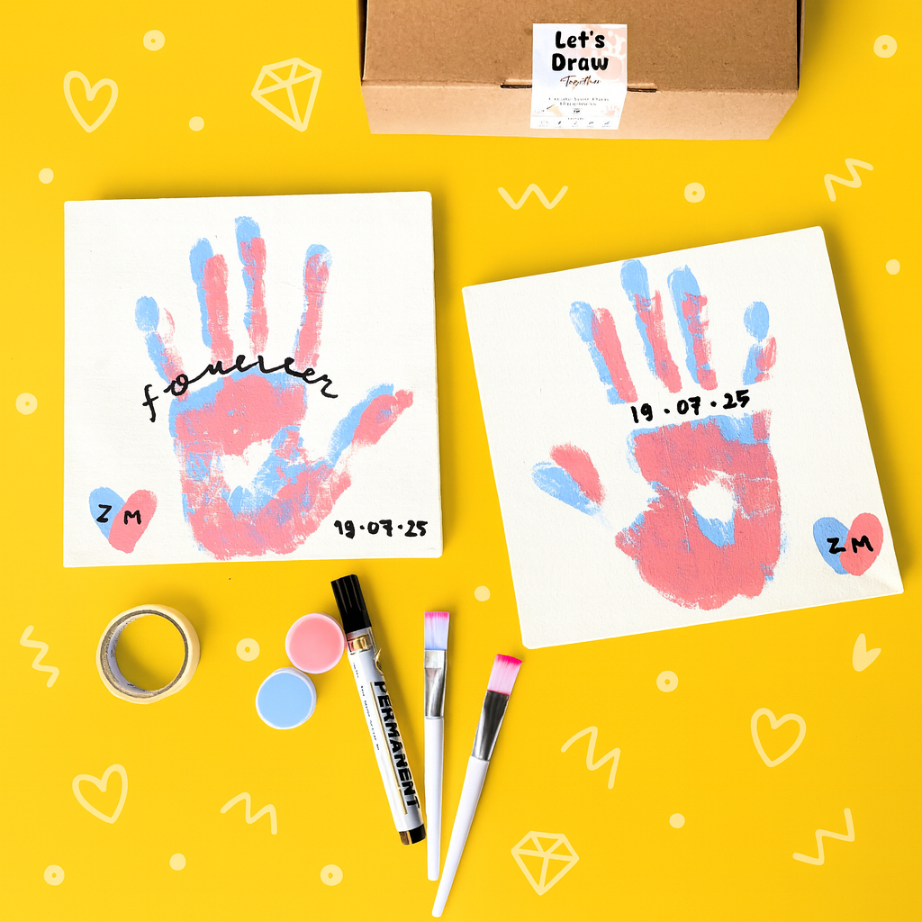 

Kanvas Tangan Couple Kanvas Lukis Cap Tangan Pasangan 20x20 Hand Painting Couple