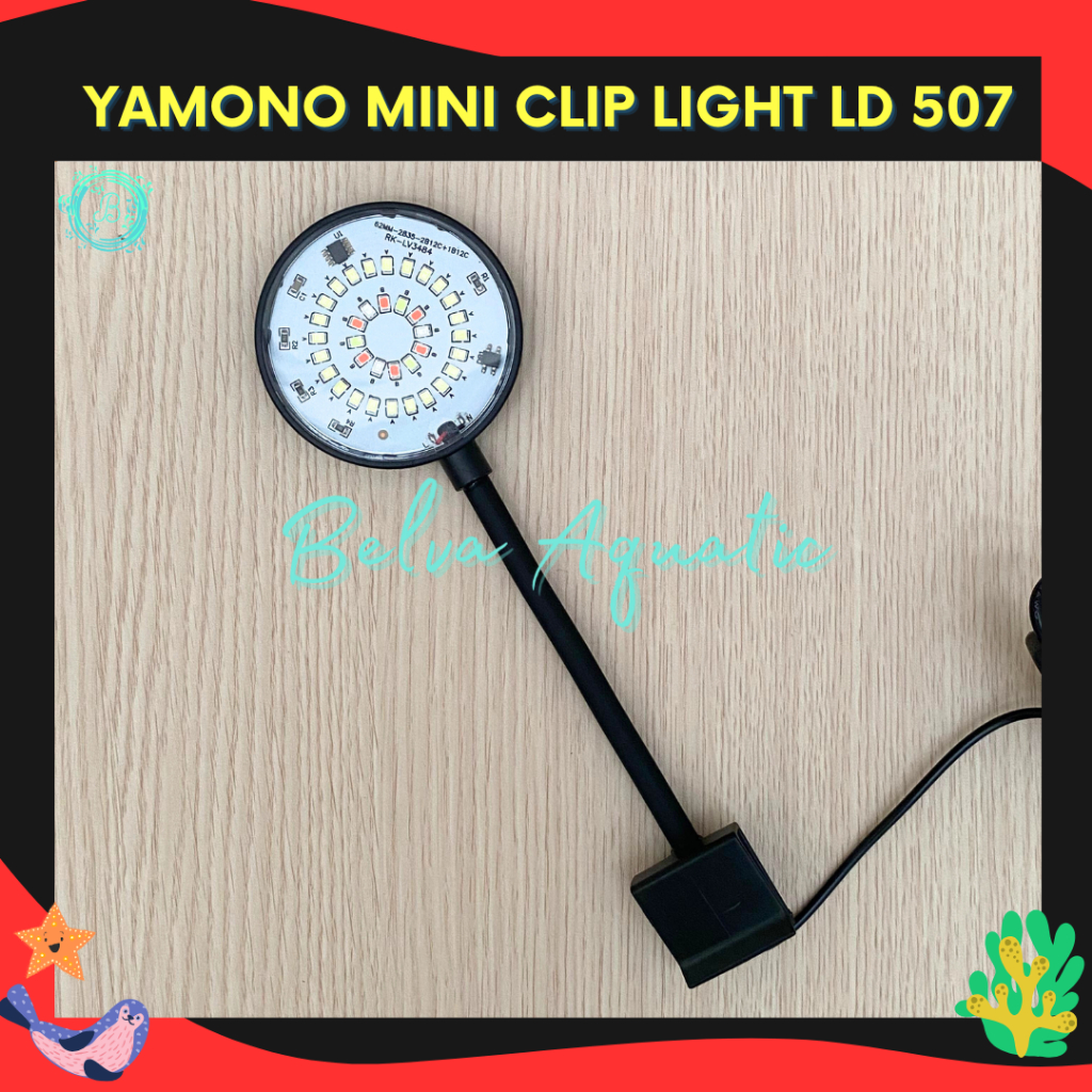 Syafatummy Led Jepit Aquarium Kecil Yamano Led 5 Watt Lampu Jepit Aquarium Bisa Ganti Warna