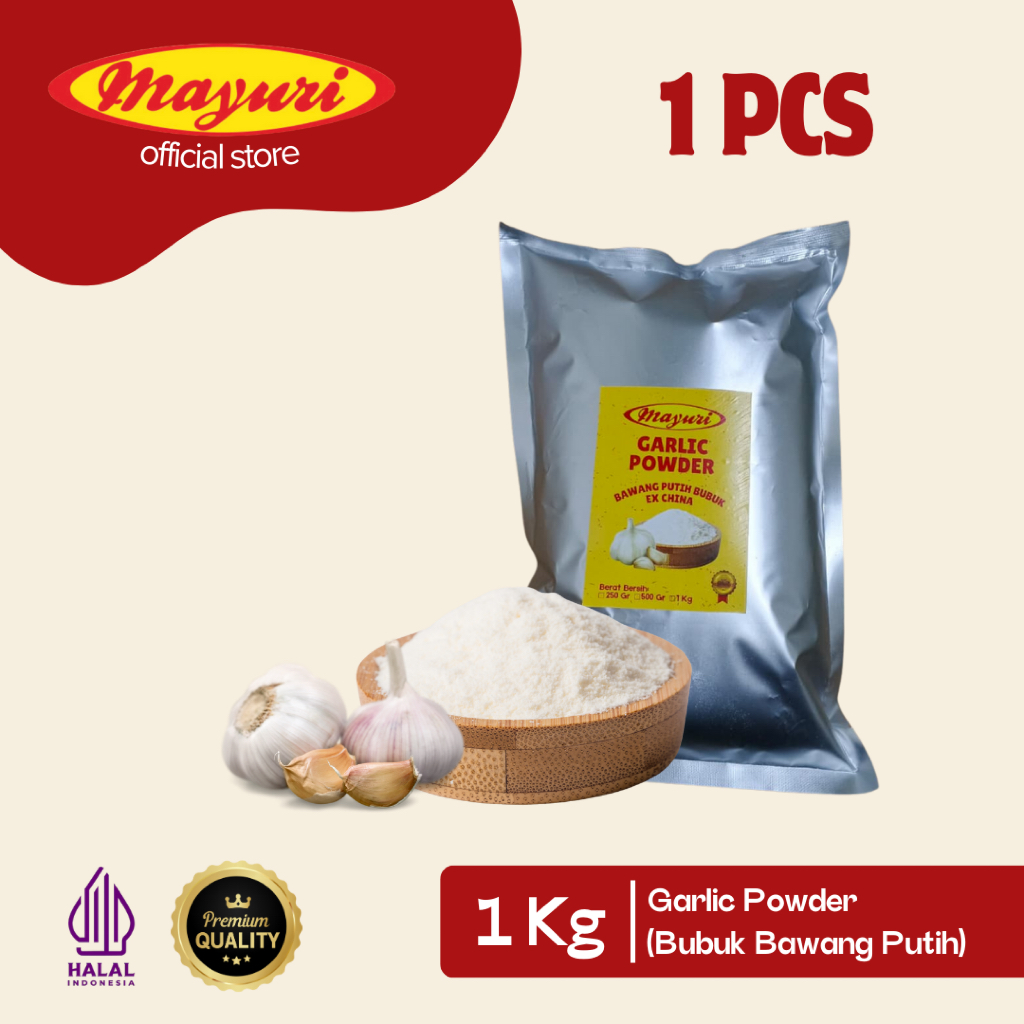 

Bawang Putih Bubuk | Garlic Powder | MURNI | Bumbu Rempah Masak Alami Mayuri | 1 Kg