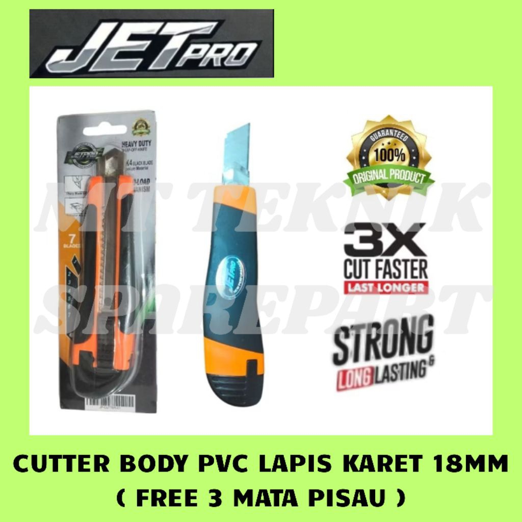 

PISAU CUTTER BODY PVC LAPIS KARET 18 MM ( FREE 3 PCS MATA PISAU ) HIGH QUALITY