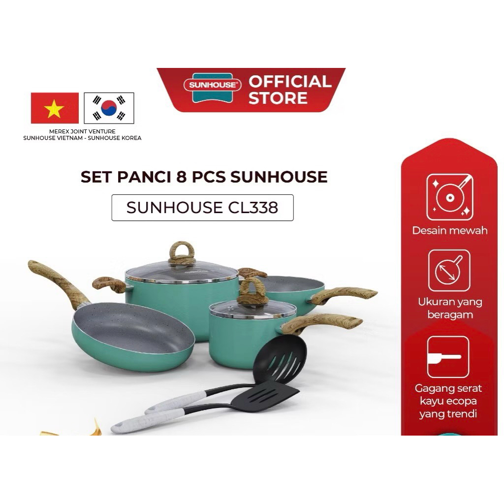 barang NEW sunhouse set panci anti lengket