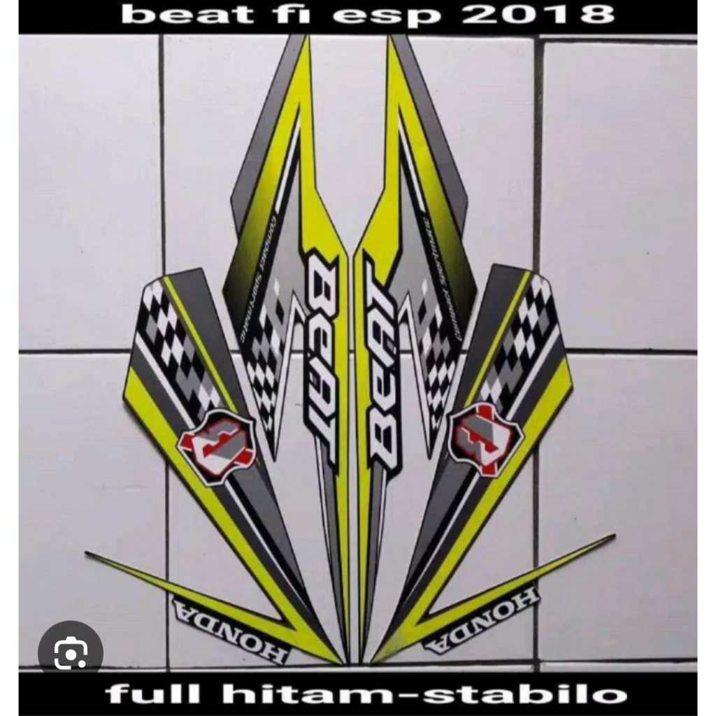 Sticker Striping Motor Honda Beat Fi 2018 Hiaju Hitam list body motor beat Fi 2018