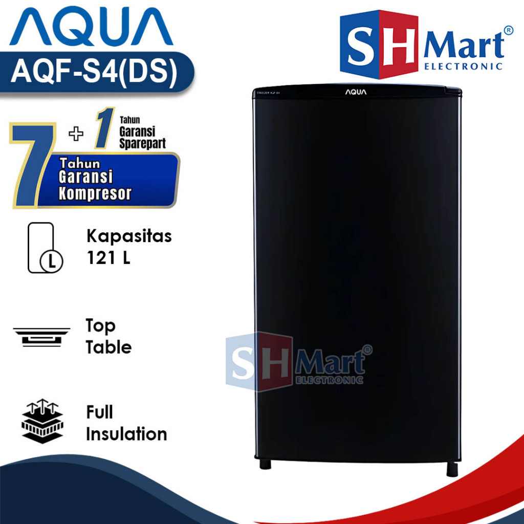 KULKAS FREEZER AQUA 4 RAK AQF-S4 DS / AQFS4DS DARK SILVER (MEDAN)