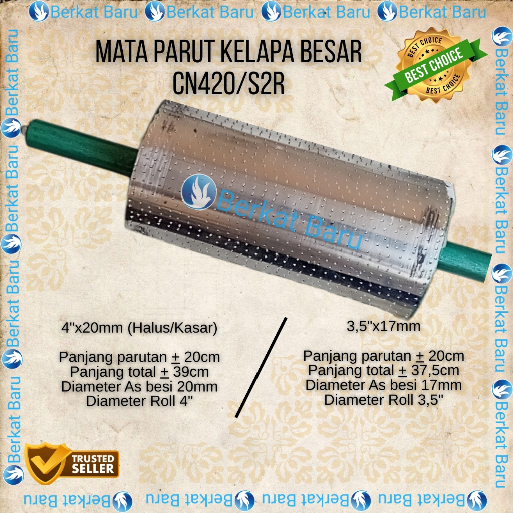 Mata parut kelapa besar 4x20 CN420/S2R Mata parutan kelapa/As roll parut kelapa besar