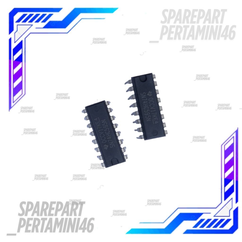 Ic SN74HC595N Original Texas Display Layar Segmen 7 Pom Mini Digital Pertamini Original