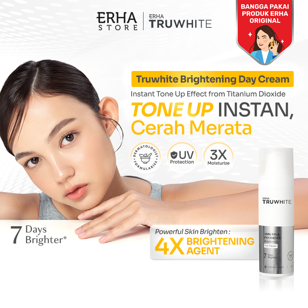ERHA Truwhite Brightening Day Cream 30g with Niacinamide, Arbutin & Panthenol - Moisturizer / Pelemb