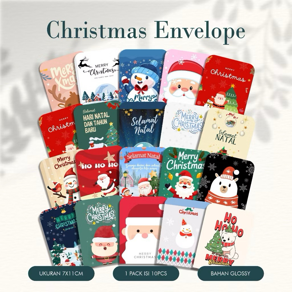 

Amplop Natal uk Medium isi 10 lembar