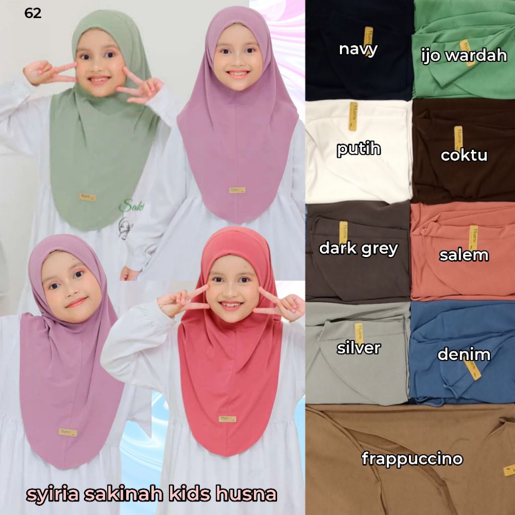Bergo Sakinah Kids Husna/ jilbab anak nonpad | Husna Hijab