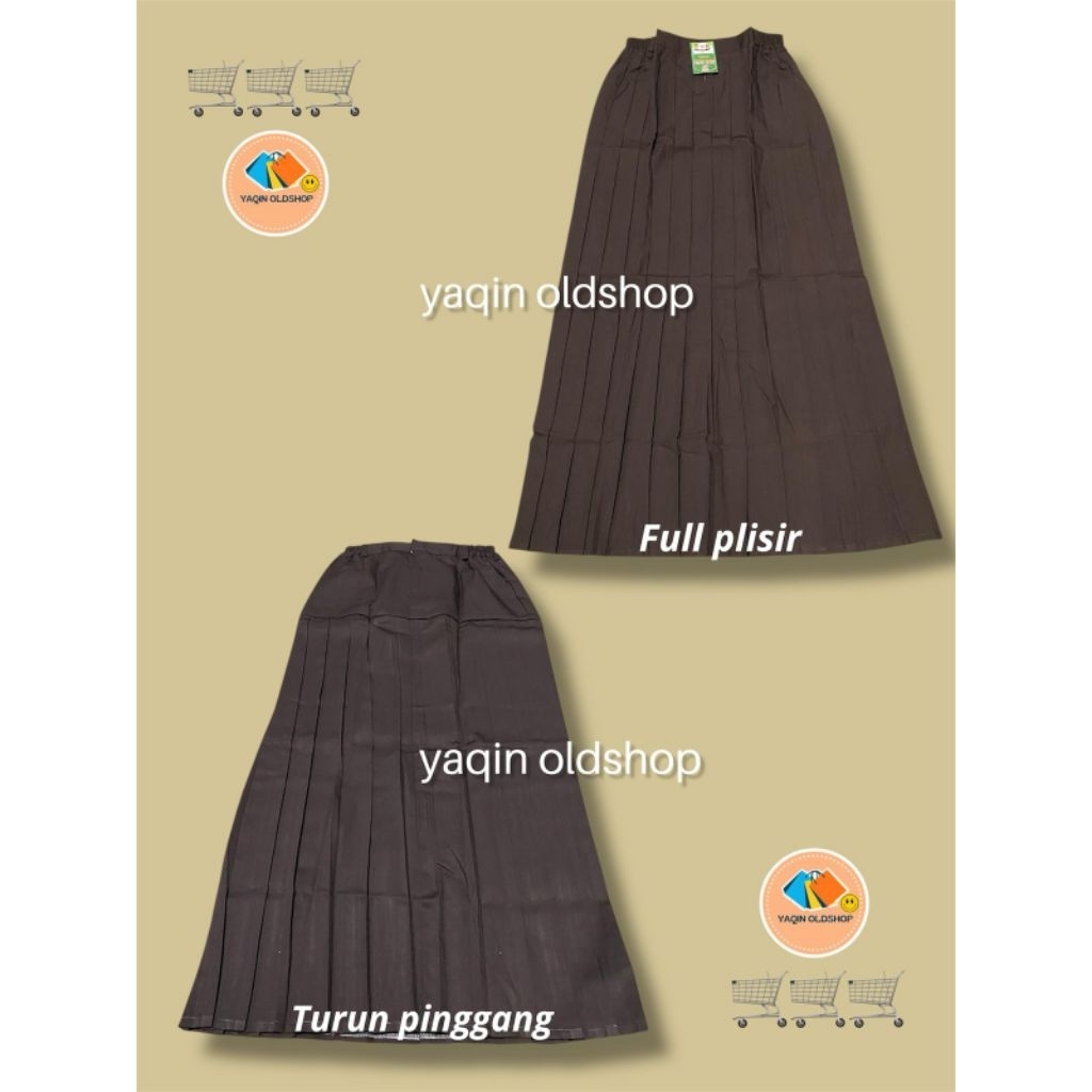 SERAGAM SEKOLAH ROK PANJANG PRAMUKA COKLAT SD ,SMP, SMA REMPEL LIPIT TURUN PINGGANG SERAGAM SEKOLAH,