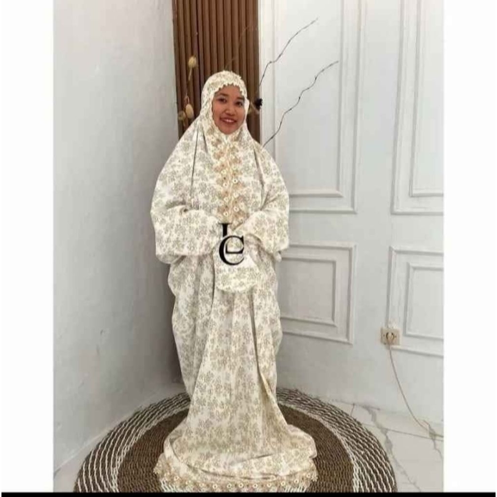 mukenah terusan renda jumbo