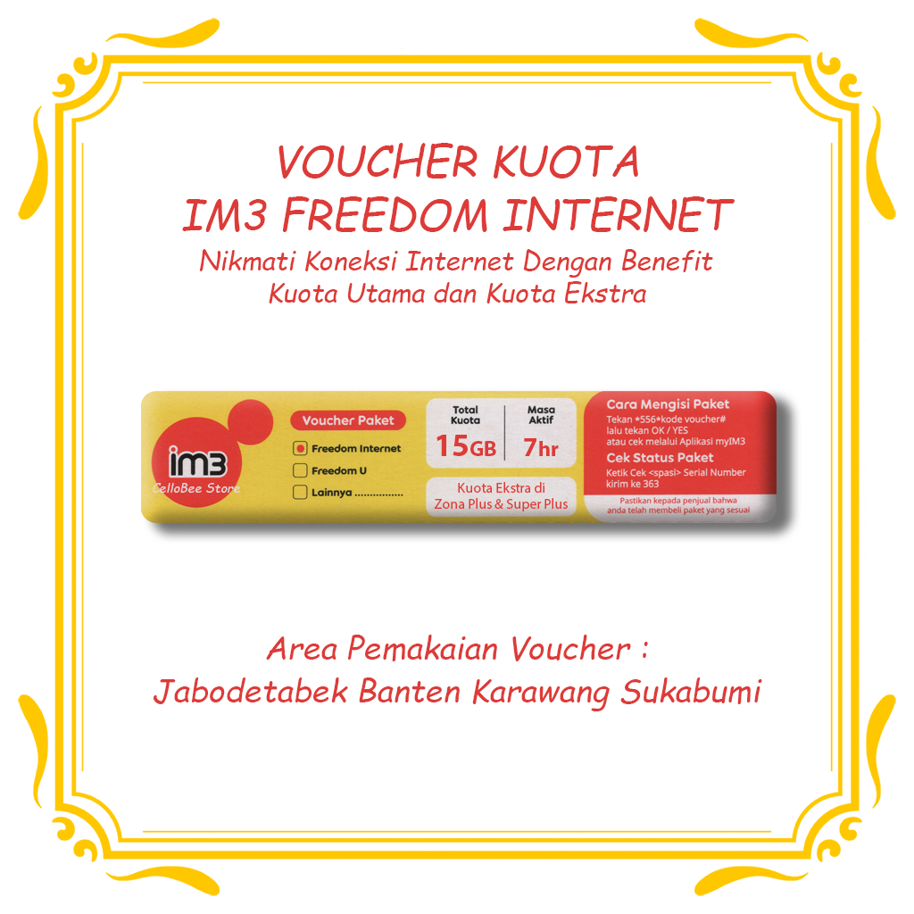 [Kode Only] Voucher Data IM3 Freedom Internet Harian | Kuota Simpel Itu IM3 Banyak Pilihannya